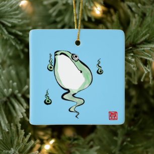 Antique Origin Story Grumpy Frog Japanischer Toad Keramikornament