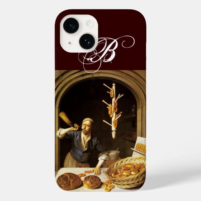 ANTIQUE OVEN BAKER, BAKERY BREAD SHOP MONOGRAM Case-Mate iPhone HÜLLE (Rückseite)