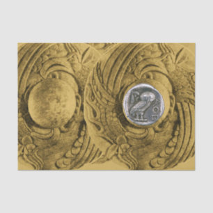 ANTIQUE OWL Silbergriechische Münze Seidenpapier