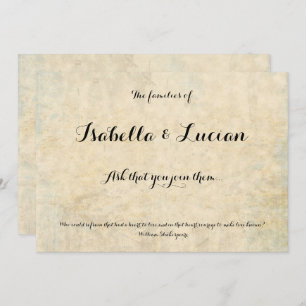 Antique Parchment imprimé Invitations de mariage