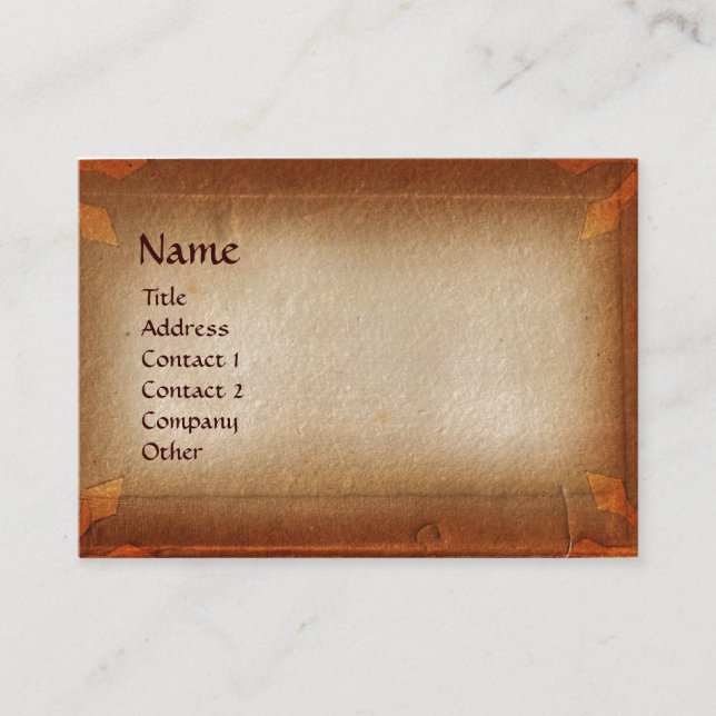 ANTIQUE PARCHMENT, ROTES WAX SIEGEL MONOGRAM VISITENKARTE (Vorderseite)