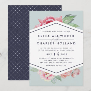 Antique Peony   Faire-part de mariage de vidage