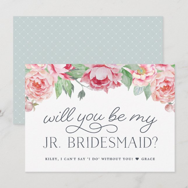 Antique Peony | Seras-Tu Ma Carte Jr Bridesmaid (Devant / Derrière)
