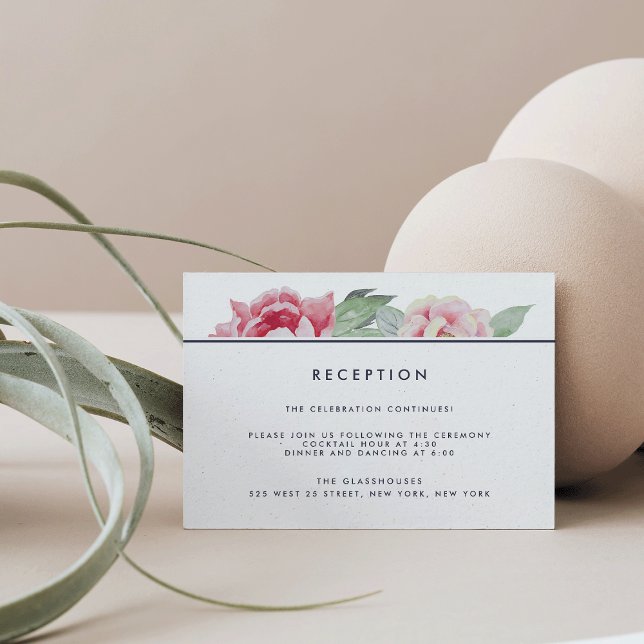 Antique Peony Wedding Card Begleitkarte (Von Creator hochgeladen)