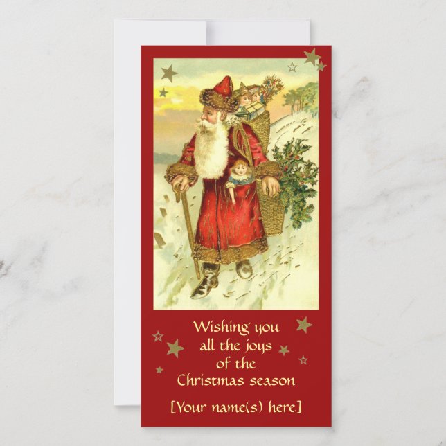 Antique Père Noël Santa Claus Carte personnalisée (Devant)