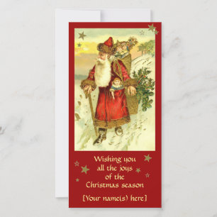 Antique Père Noël Santa Claus Carte personnalisée