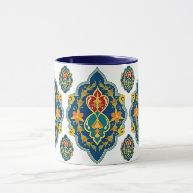 Antique Persian Pattern Look Seven-Tone Coffee Mug (Centre)