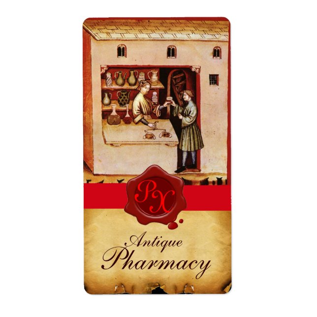 ANTIQUE PHARMACY RED WAX SEAL MONOGRAM (Vorne)