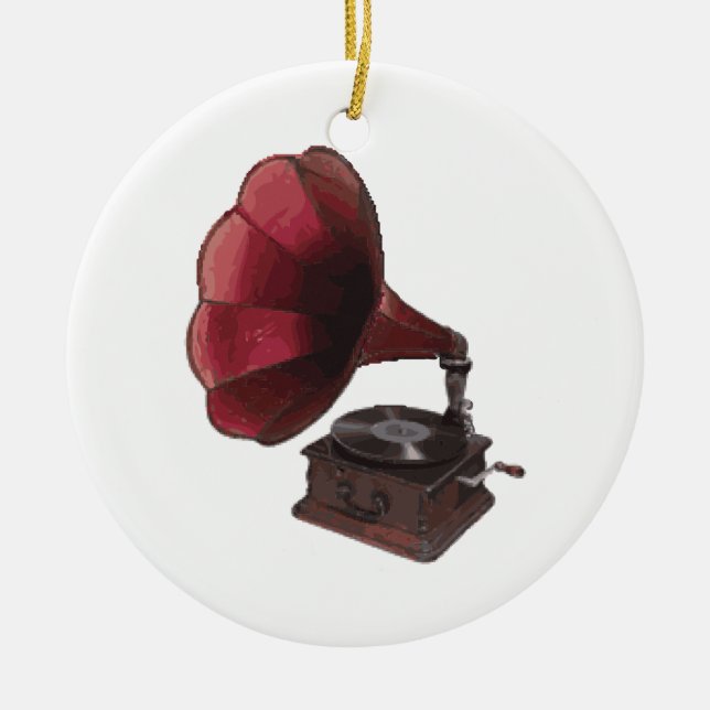 Antique Phonograph Keramik Ornament (Vorne)