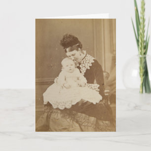 Antique Photo carte de jour des mères Poème amusan