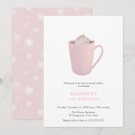 Antique Pink Hot Chocolate Cookies Geburtstagspart Einladung