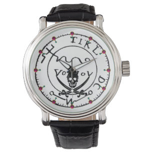 ANTIQUE PIRATEN TREASURE KARTE, SKULL UND SCHWERTE ARMBANDUHR