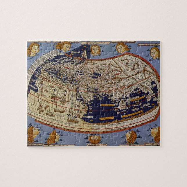 Antique Ptolemaic World Map, Johannes von Arnsheim (Horizontal)