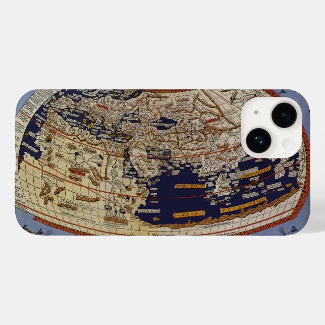Antique Ptolemaic World Map, Johannes von Arnsheim Case-Mate iPhone Hülle (Rückseite (Horizontal))