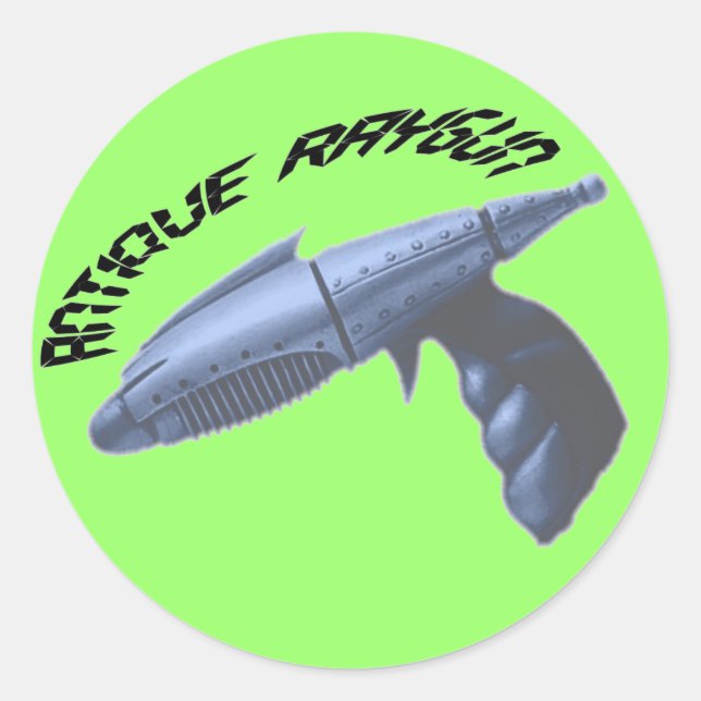 Antique Raygun Green Sticker (Vorderseite)