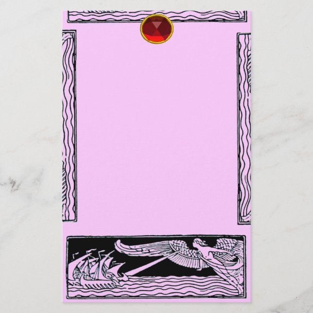 ANTIQUE REISE RUBY, rosa Briefpapier (Vorderseite)