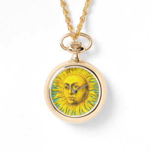 ANTIQUE RENAISSANCE TAROT THE SUN Yellow Blue Armbanduhr