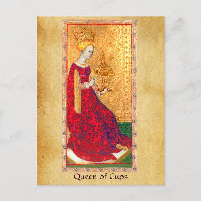 ANTIQUE RENAISSANCE-TAROTEN / KUPPENQUEEN POSTKARTE (Vorderseite)