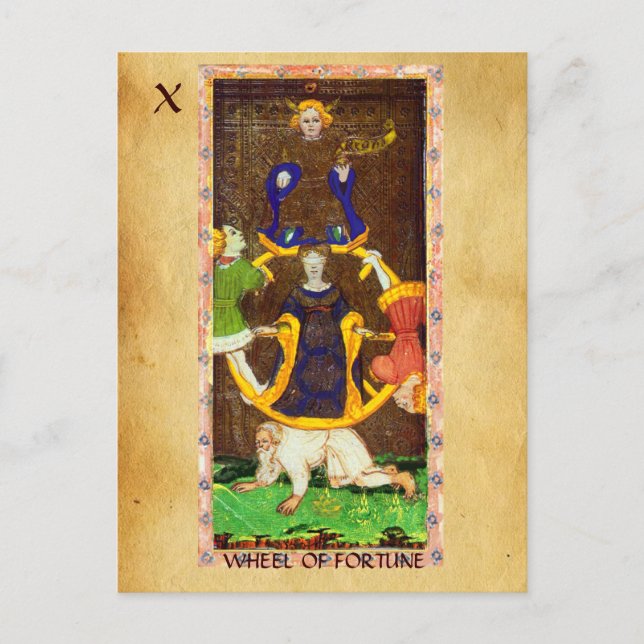 ANTIQUE RENAISSANCE TAROTS 10/RÄDER VON FORTUNE POSTKARTE (Vorderseite)
