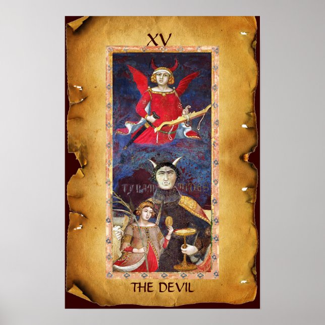 ANTIQUE RENAISSANCE TAROTS 15 / DIE DEVIL POSTER (Vorne)