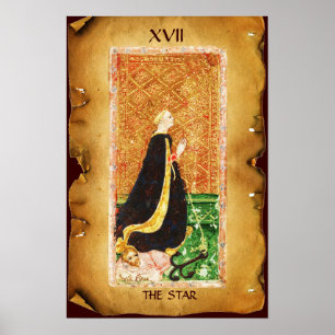 ANTIQUE RENAISSANCE TAROTS 17 / DER STAR (HOFFEN) POSTER