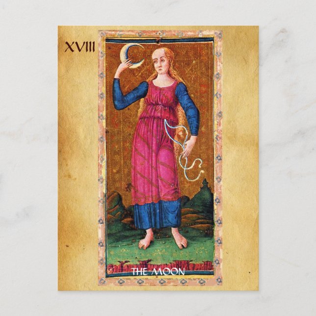 ANTIQUE RENAISSANCE TAROTS 18 / MOND POSTKARTE (Vorderseite)
