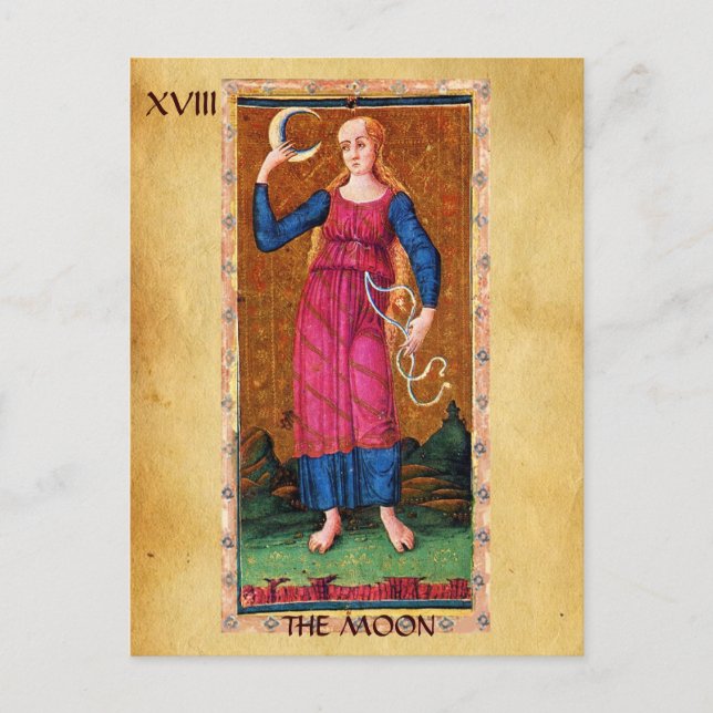 ANTIQUE RENAISSANCE TAROTS 18 / MOND POSTKARTE (Vorderseite)