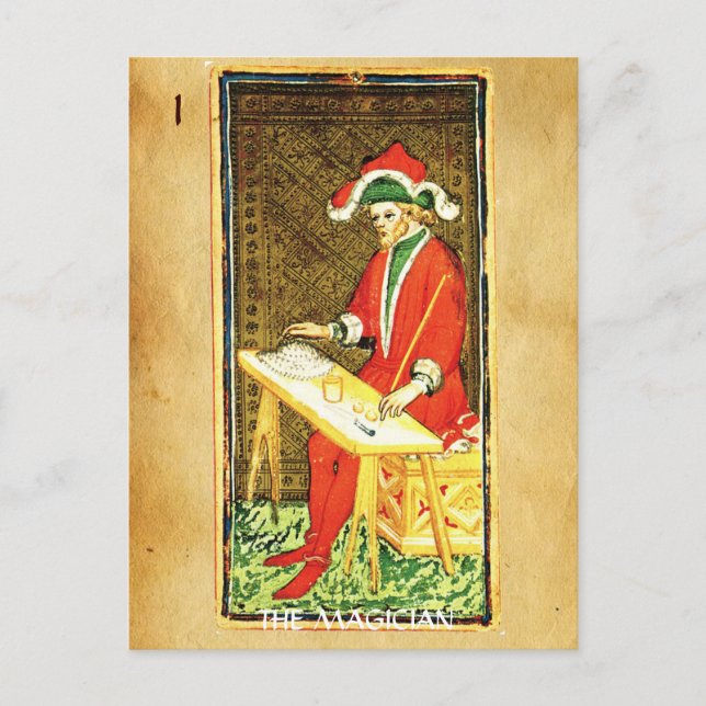 ANTIQUE RENAISSANCE TAROTS 1 / DER MAGIKER POSTKARTE (Vorderseite)