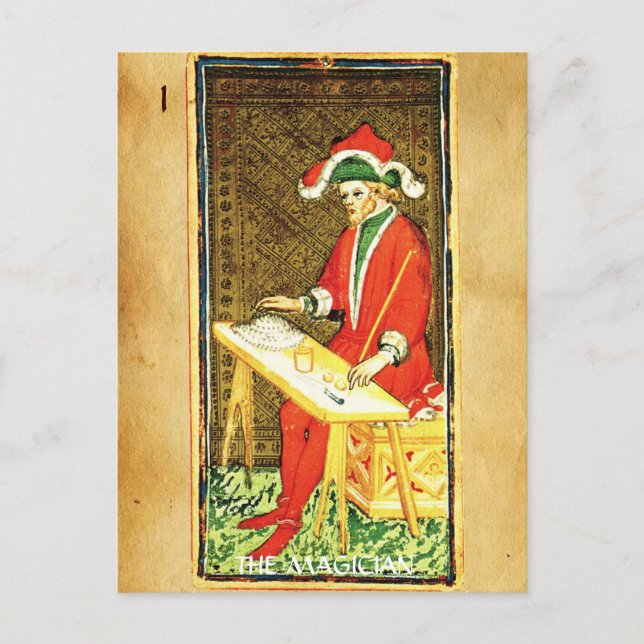 ANTIQUE RENAISSANCE TAROTS 1 / DER MAGIKER POSTKARTE (Vorderseite)