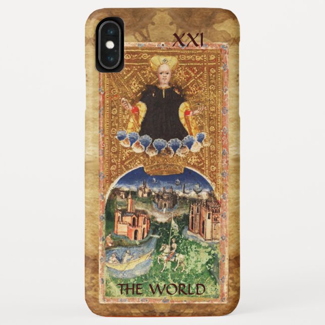 ANTIQUE RENAISSANCE TAROTS 21 / DIE WELT Case-Mate iPhone HÜLLE (Rückseite)