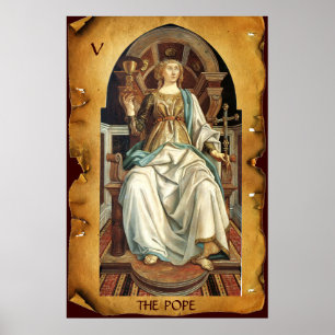 ANTIQUE RENAISSANCE TAROTS 5/ DAS POPE-Pergament Poster