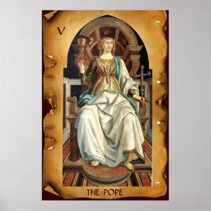 ANTIQUE RENAISSANCE TAROTS 5/ DAS POPE-Pergament Poster