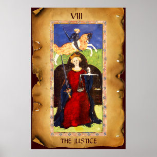 ANTIQUE RENAISSANCE TAROTS 8 / DIE JUSTIZ POSTER