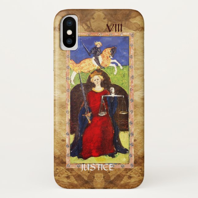 ANTIQUE RENAISSANCE TAROTS 8 / JUSTIZ Case-Mate iPhone HÜLLE (Rückseite)