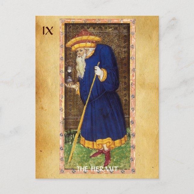 ANTIQUE RENAISSANCE TAROTS 9 / DIE HERMIT POSTKARTE (Vorderseite)