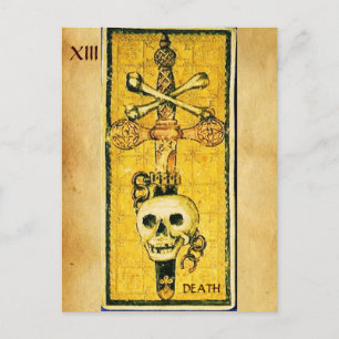 ANTIQUE RENAISSANCE TAROTS,ACE OF SCHWERTER Perchm Postkarte
