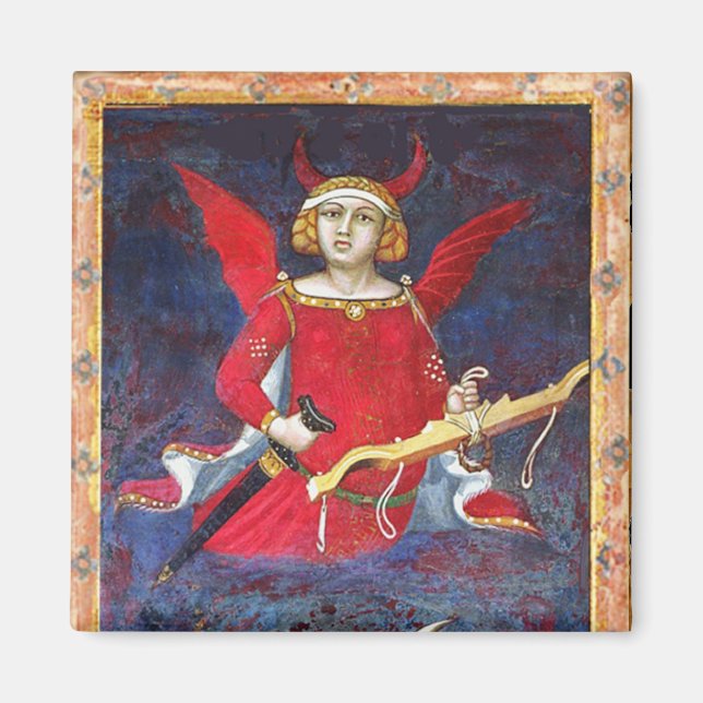 ANTIQUE RENAISSANCE TAROTS /DEVIL-Priesterdetails Magnet (Vorne)