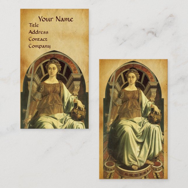 ANTIQUE RENAISSANCE TAROTS JUSTIZPARCHIERUNG VISITENKARTE (Vorne/Hinten)