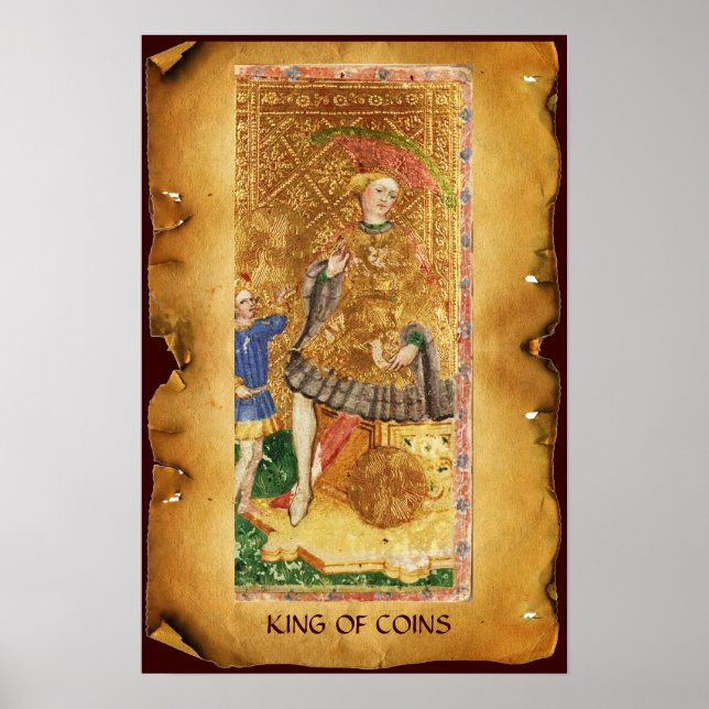 ANTIQUE RENAISSANCE TAROTS /KÖNIEN VON MÜNZEN POSTER (Vorne)