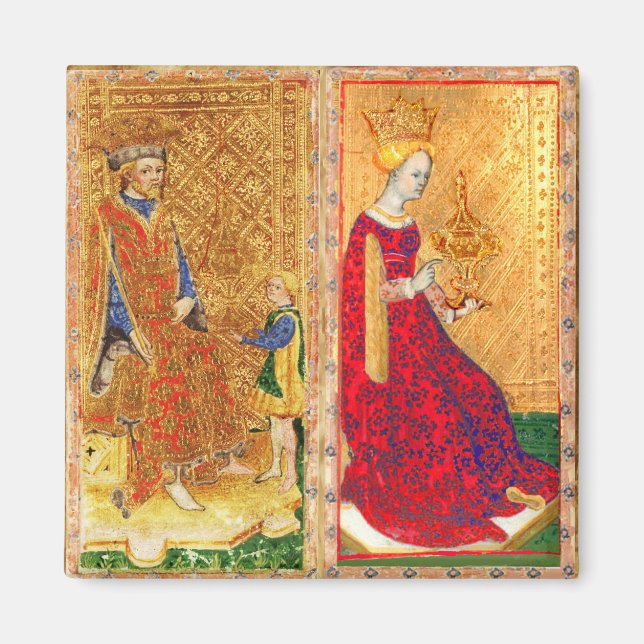 ANTIQUE RENAISSANCE TAROTS KÖNNEN UND KUPPENKÄSE MAGNET (Vorne)