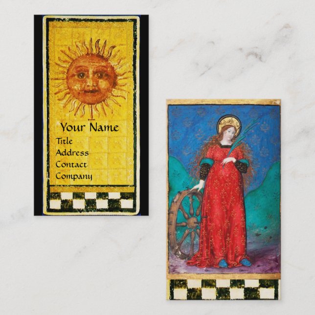 ANTIQUE RENAISSANCE TAROTS/ SONNE & RÄDER VON FORT VISITENKARTE (Vorne/Hinten)