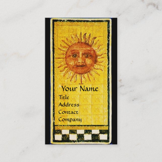 ANTIQUE RENAISSANCE TAROTS/ SONNE UND EMPERRE VISITENKARTE (Vorderseite)
