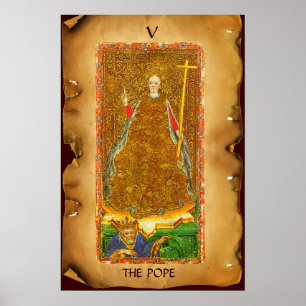 ANTIQUE RENAISSANCE TAROTS V / POPE POSTER