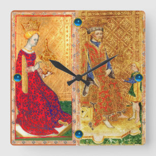 ANTIQUE RENAISSANCE-ZIELE/ KÖNIGKEIT UND KÜHLKÖ QUADRATISCHE WANDUHR