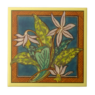 Antique Repro Circa 1880 Maw Floral Tile 1 von 8 Fliese