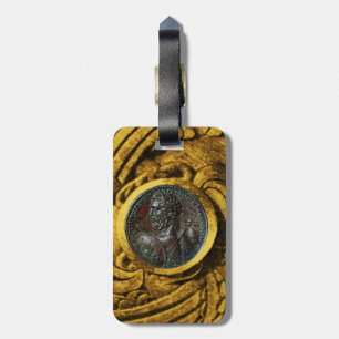 ANTIQUE ROMAN BRONZE MEDALLION MIT GOLD GRIFFINS GEPÄCKANHÄNGER