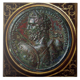 ANTIQUE ROMAN BRONZE MEDALLION SEPTIMUS SEVERUS FLIESE