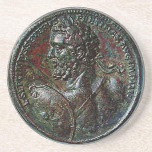 ANTIQUE ROMAN BRONZE MEDALLION SEPTIMUS SEVERUS GETRÄNKEUNTERSETZER