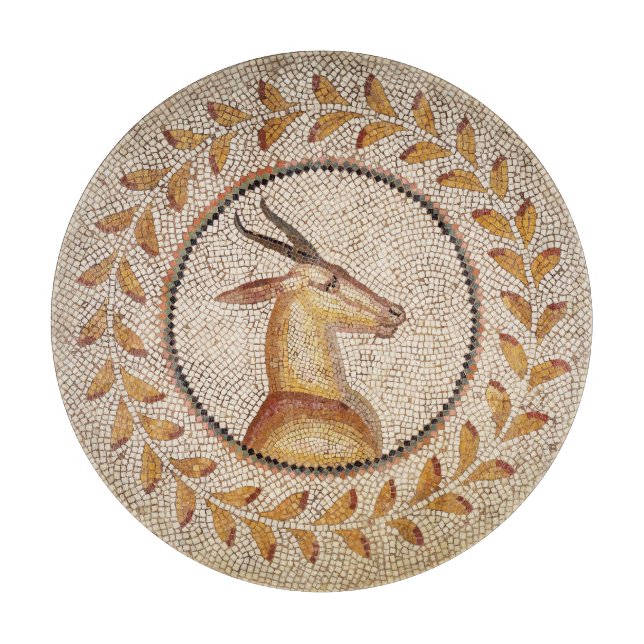 ANTIQUE ROMAN MOSAICA / GAZZELLE  SCHNEIDEBRETT (Vorderseite)