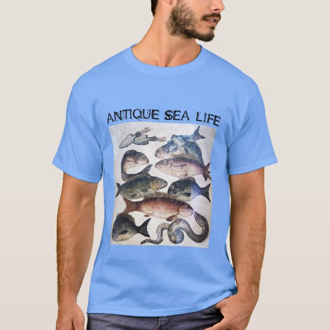 ANTIQUE ROMAN MOSAICS, FISCHE, MEERESLEBENSZENE T-Shirt (Vorderseite)